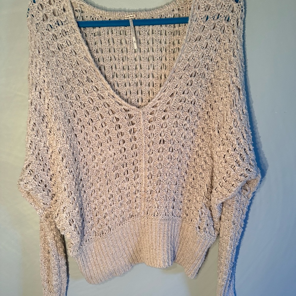 Free People Best Of You V Neck Sweater in Neutral - Picture 2 of 5